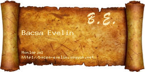 Bacsa Evelin névjegykártya